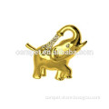 Wholesale 5*4.7cm Gold Colored Crystal Elephant Brooch